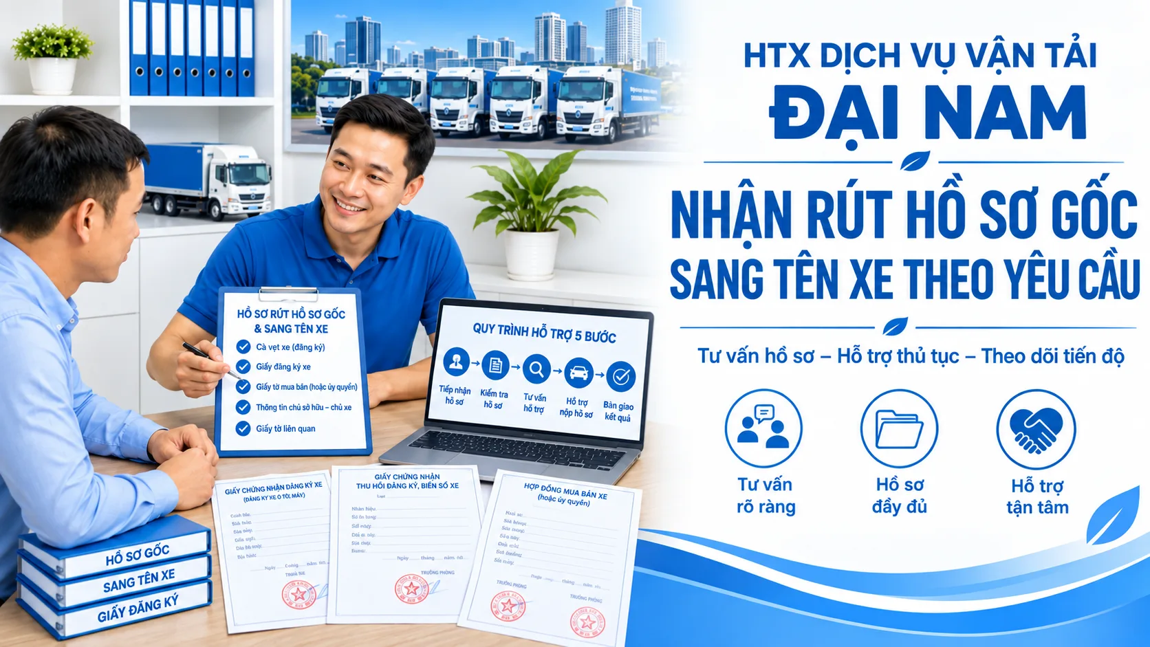 Nhận rút hồ sơ gốc, sang tên xe theo yêu cầu